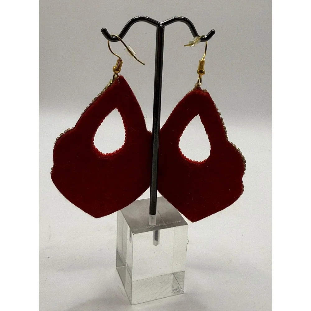 Boho Beaded Teardrop Statement Earrings – Seed‎ Bead Dangle Earrings